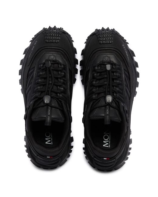 Moncler Black Lace-Up Platform Sneakers