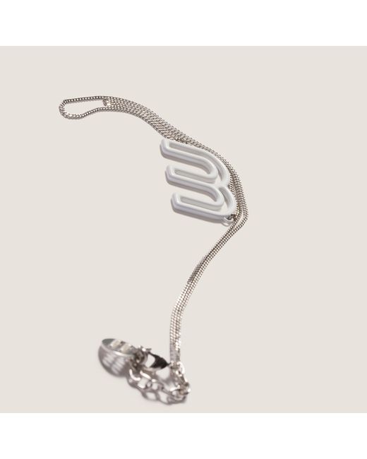 Miu Miu White Metal Necklace
