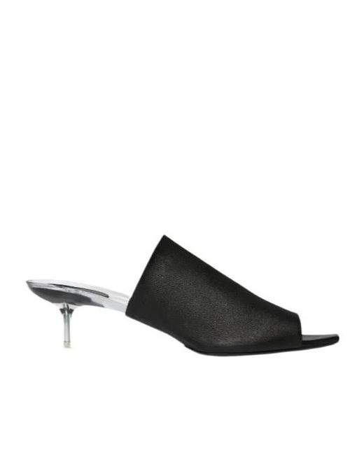 Courreges Black Square-Toe Sandals