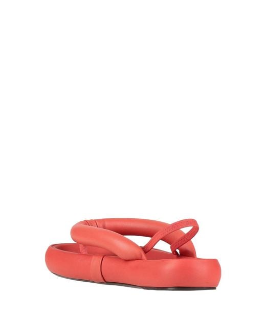Isabel Marant Red Minimalist Leather Flip-Flops