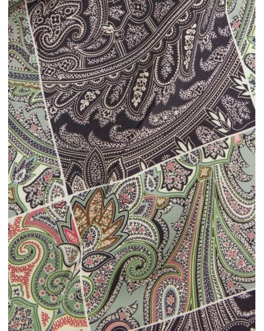 Etro Gray Flared Printed Cady Trousers