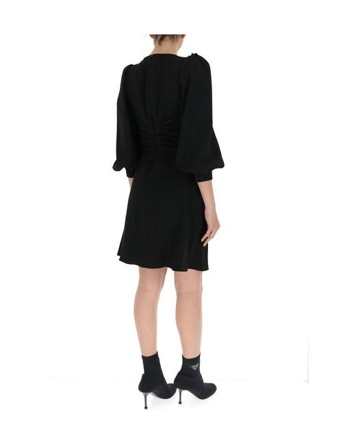 Céline Black Acetic Acid And Viscose Fiber Knit Dress With Long Sleeves