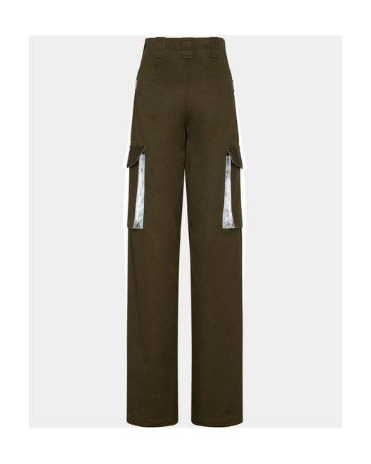 Rabanne Green Mid Rise Straight Leg Pants