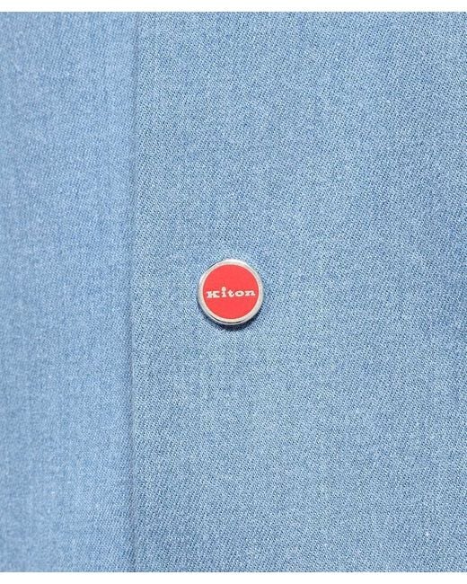 Kiton Blue Long-Sleeved Shirt for men
