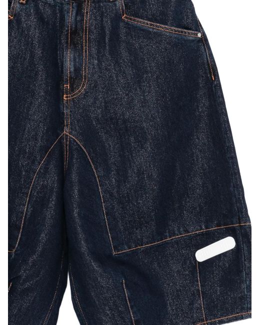 PDF CHANNEL Blue Pdf Channel Logo Denim Shorts for men