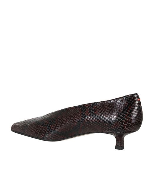Aeyde Brown Clara Snake-Print Pumps