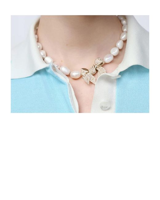 Dior Metallic Or Shiny Bow Necklace