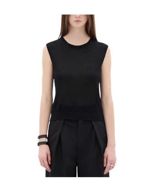 Ann Demeulemeester Black Round-Neck Knit Vest