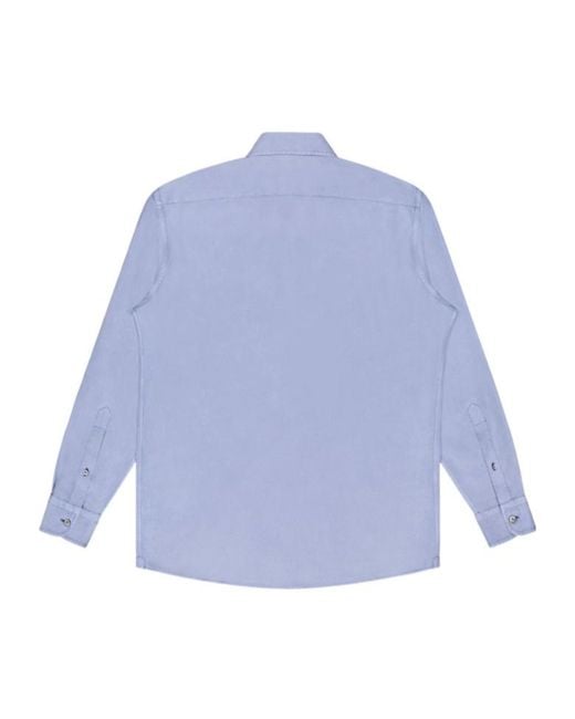 Zegna Blue Long-Sleeve Shirt for men