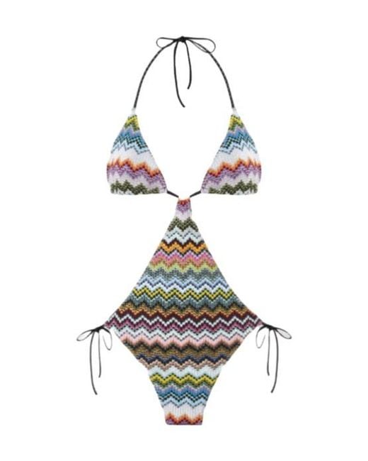 Missoni White Zigzag Pattern Bikini