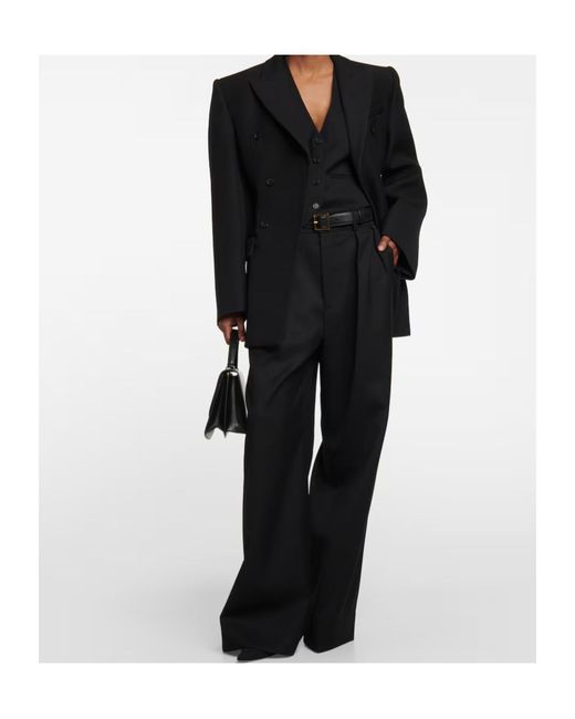 Wardrobe NYC Black Low-Rise Wide-Leg Casual Pants