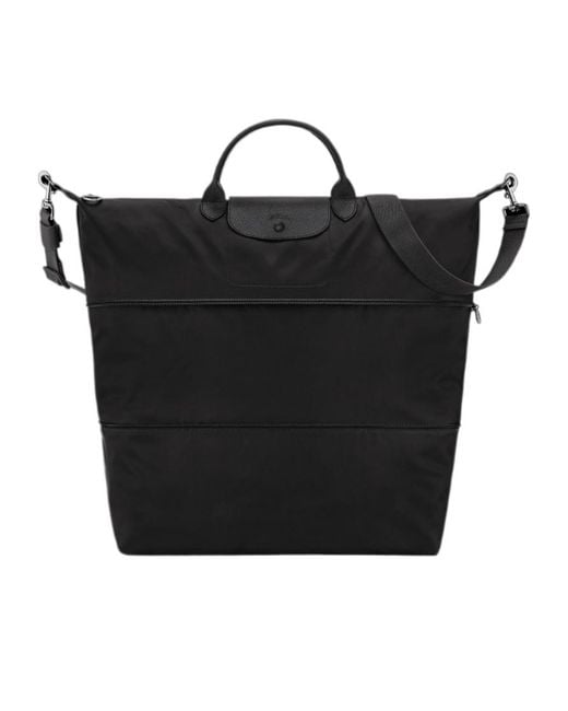 Longchamp Black Le Pliage One S Travel Bag Expandable