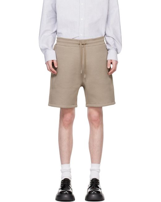 AMI Gray Logo Embossed Drawstring Shorts for men