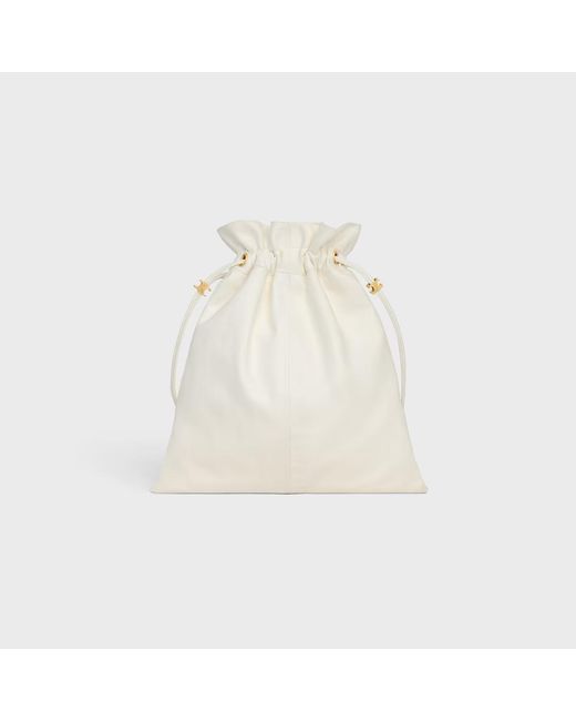 Céline White Small Crystal Pouch