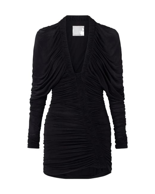 Christopher Esber Black Orion Pleated Mini Dress