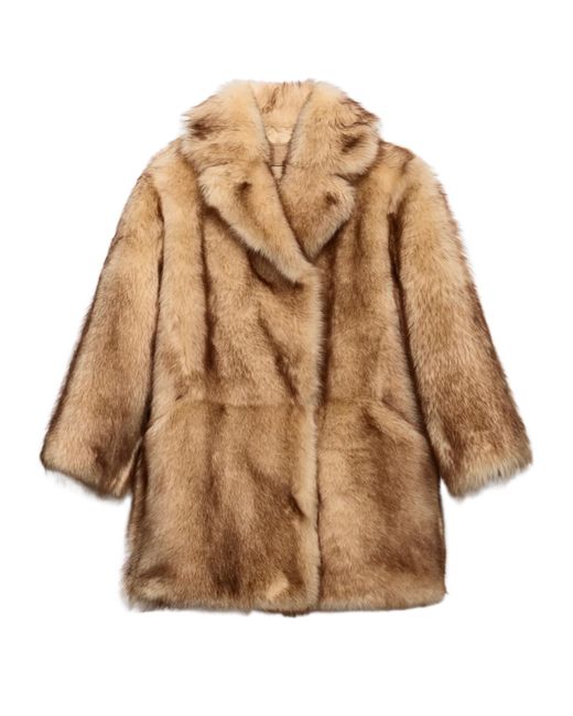 Prada Brown Shearling Caban Jacket