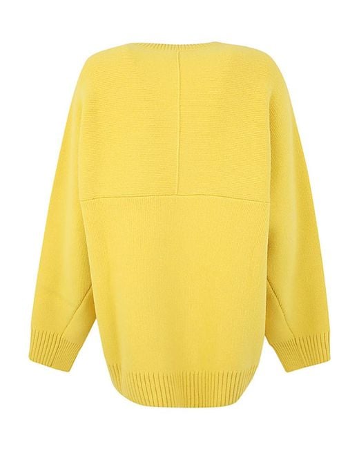 Lanvin Yellow Round-Collar And Long-Sleeved Sweater