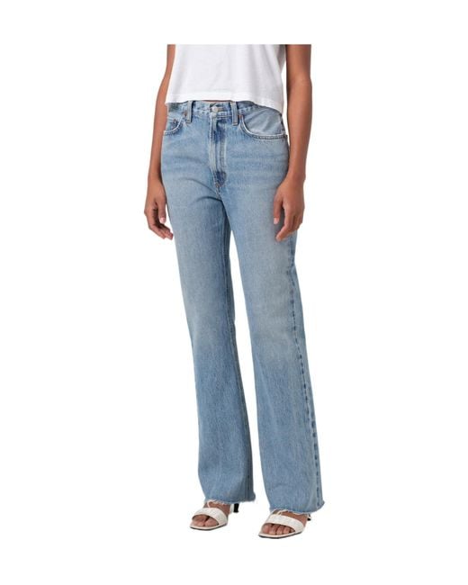 Agolde Blue Leena High-Rise Flared-Leg Jeans