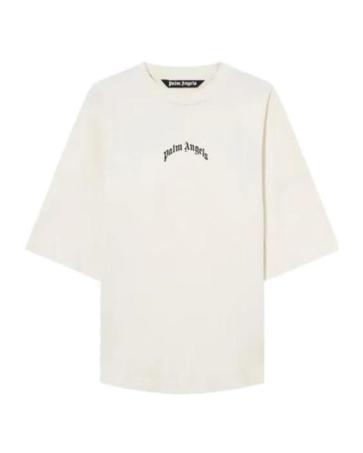 Palm Angels White Classic Logo Over T-Shirt for men