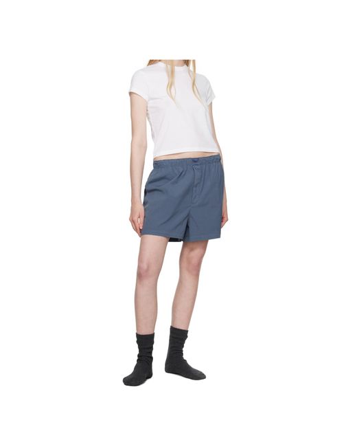 Skims Blue Round Neck Short Sleeve T-Shirt
