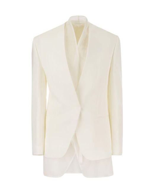 Brunello Cucinelli White Single Breasted Jacket