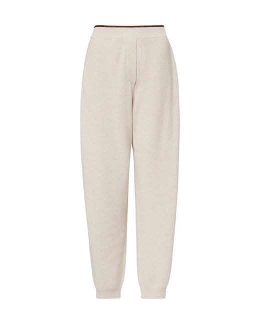 Brunello Cucinelli White Cotton Jersey Sweatpants