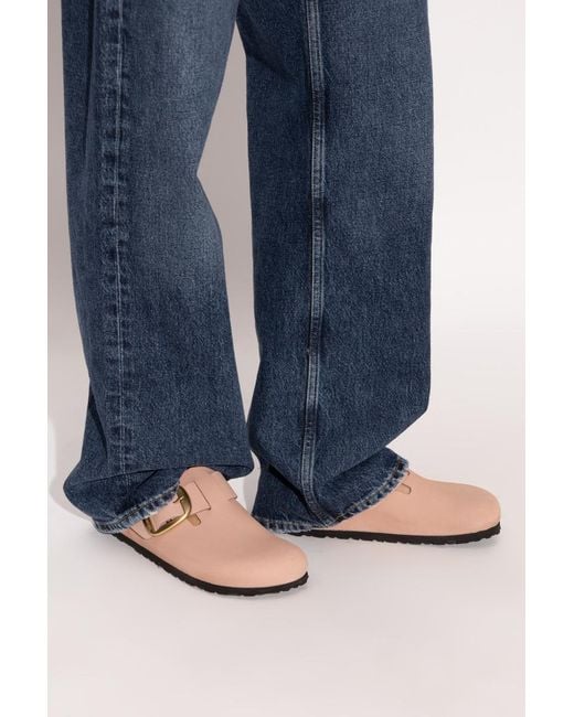 Birkenstock Brown Boston Big Buckle Mules