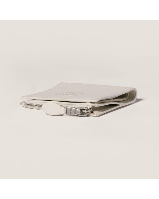 Miu Miu White Small Leather Wallet