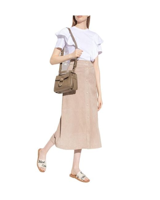 Chloé White Chloé Logo Printed Slip-On Sandals