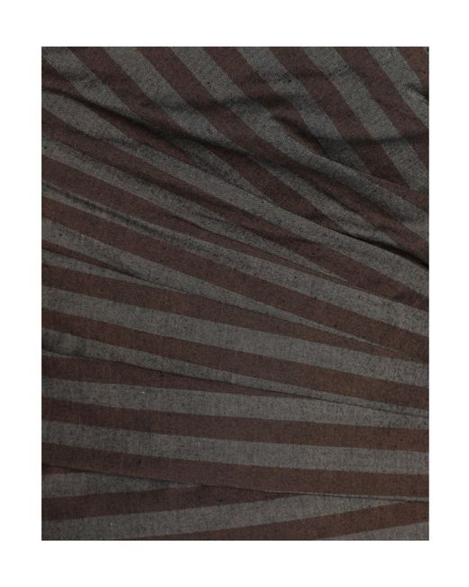 Tory Burch Gray Striped One-Shoulder Tops