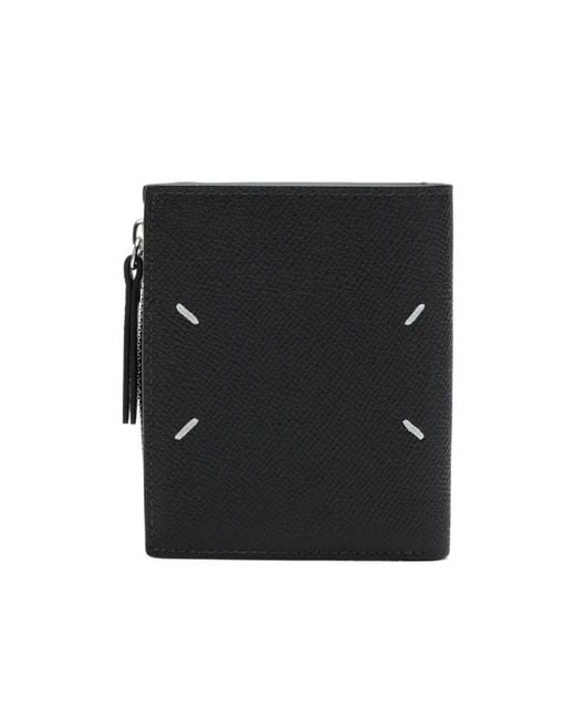 Maison Margiela Black Four-Stitch Wallet for men