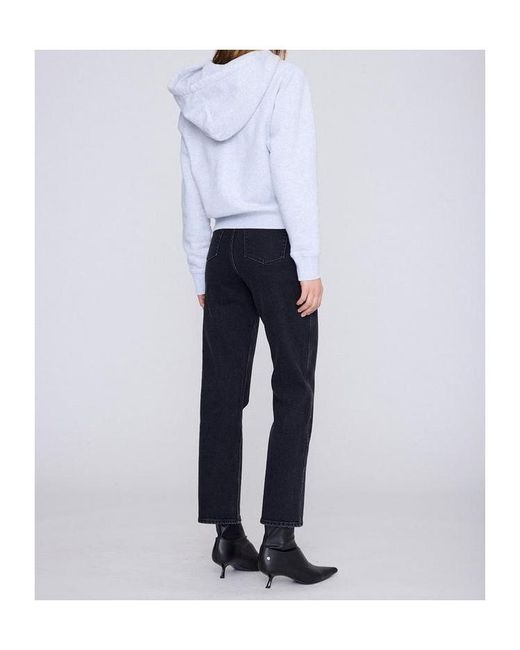 Anine Bing Gray Zippered Hoodie