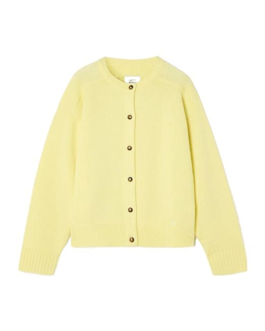 Loulou de Saison Yellow Aidar Merino Wool And Cashmere-Blend Cardigan