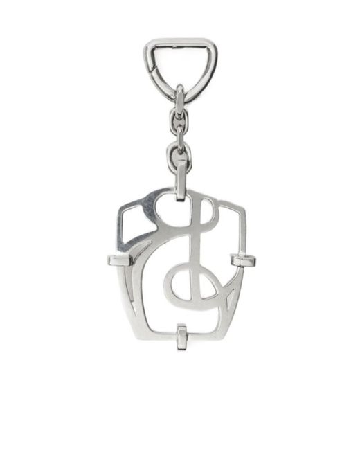 Burberry White B-Charm Keyring