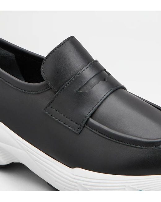Tod's Black Penny Bar Sporty Loafers