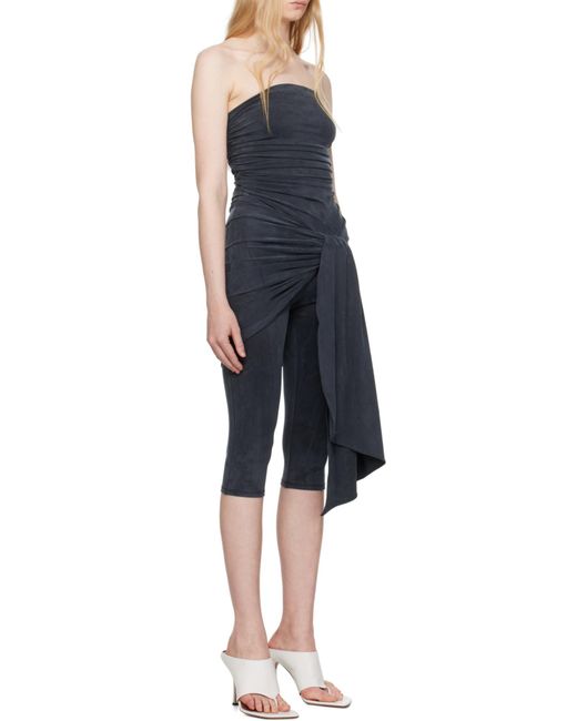 Alexander Wang Blue Off-Shoulder Layered Playsuit