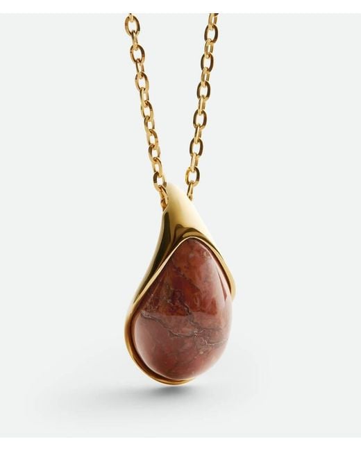 Bottega Veneta White Drop Marble Pendant Necklace