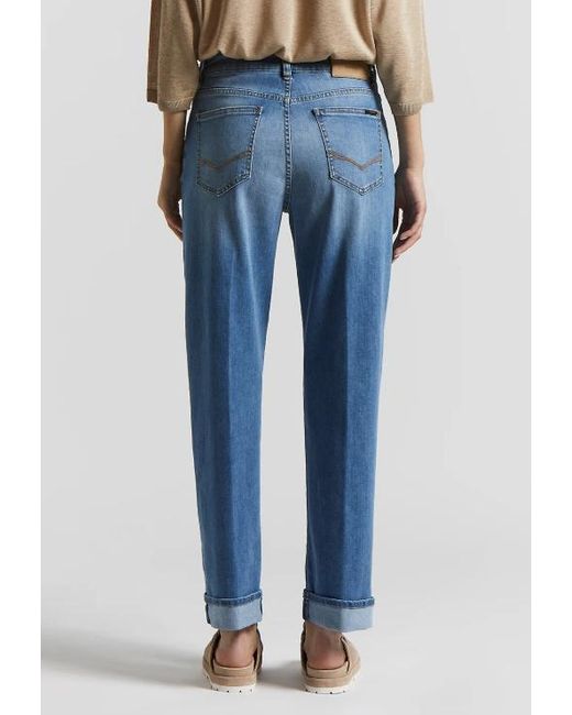 デニム・ジーパン Peserico Tailored Blue Trousers With Five-Pocket Design Peserico Five-pocket Jeans In Blue | ModeSens