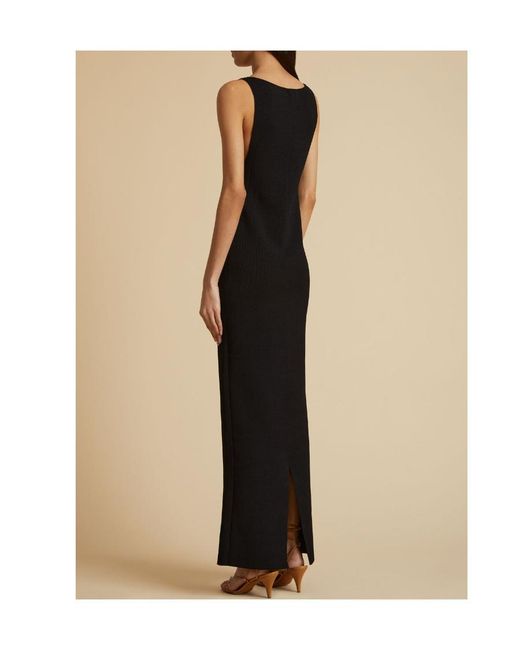 Khaite Black Crewneck Sleeveless Dress