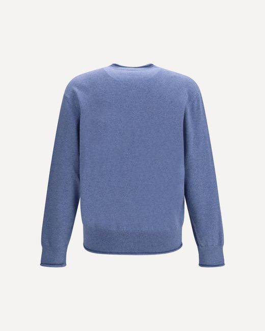 Loewe Blue Anagram-Embroidered Rolled-Edge Sweater for men