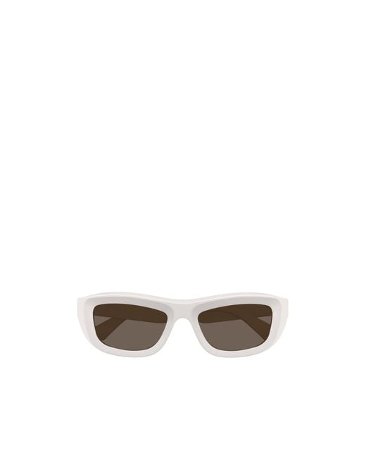 Bottega Veneta White Eyewear Rectangular Frame Sunglasses for men