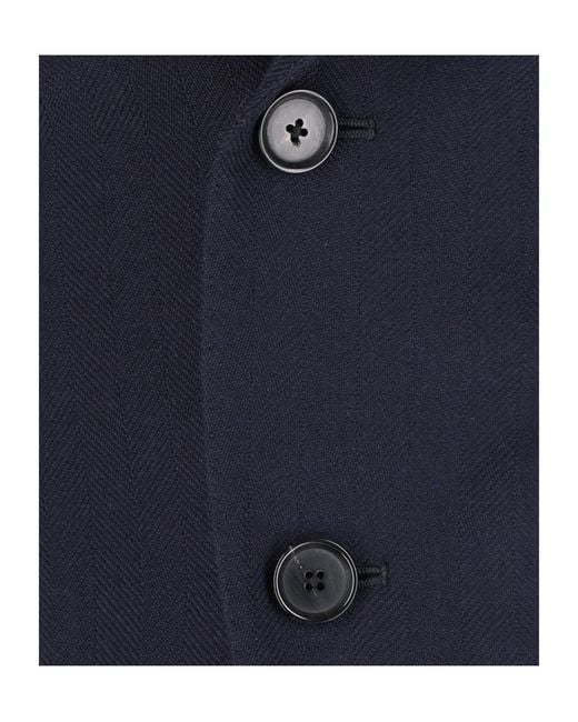 Caruso Blue Single Breasted Long Sleeved Jacket for men
