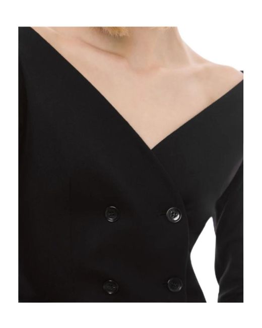 Alberta Ferretti Black Lightweight Stretch Wool Jacket