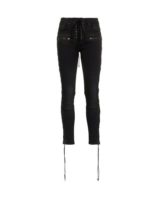 Unravel Project Black Side-Laced Jeans
