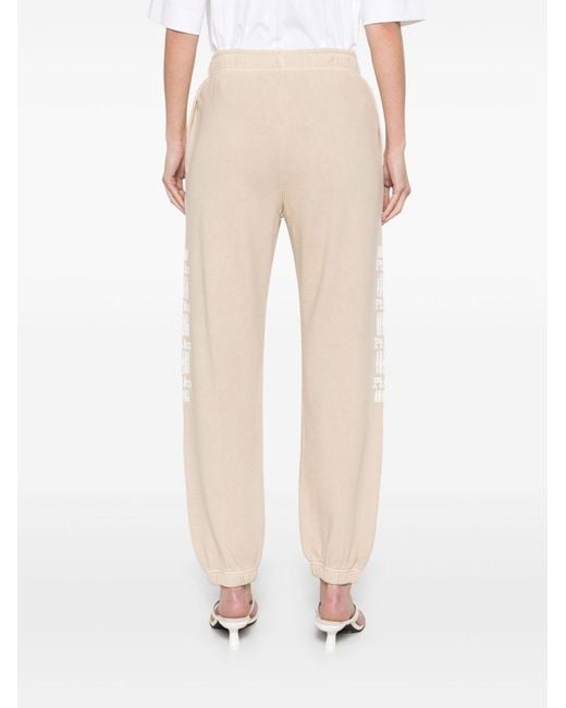 Pinko White Logo Print Jogger Pants