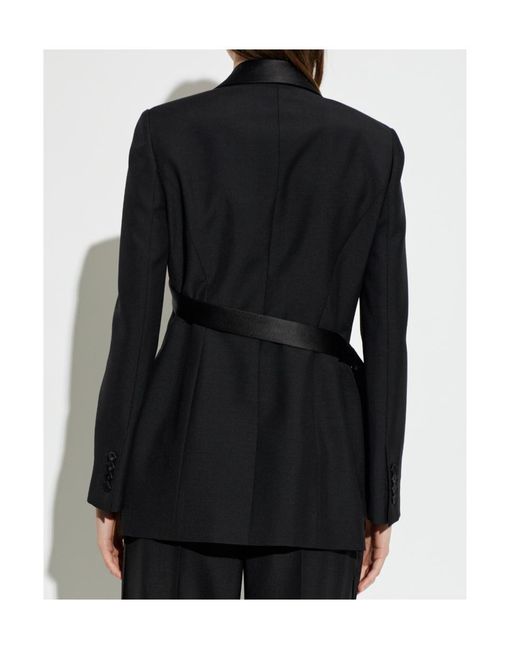 McQueen Black Double-Breasted Strap Detailed Blazer