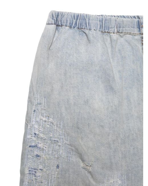 Acne Blue Distressed Shorts for men