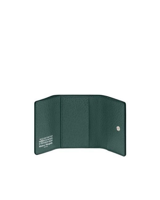Maison Margiela Green Four Stitch Tri-Fold Wallet