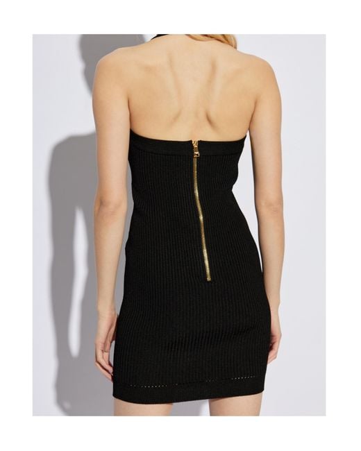 Balmain Black Knitted Dresses