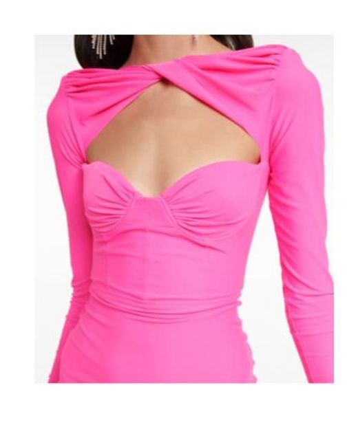 Alex Perry Pink Barett Twist-Detail Minidress
